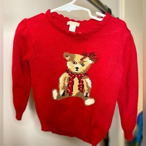 Toddler girl’s teddy holiday sweater! 🐻